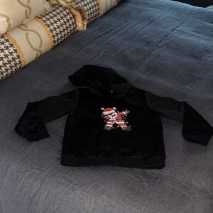 Black Hoodie with Dabbing Santa Graphic